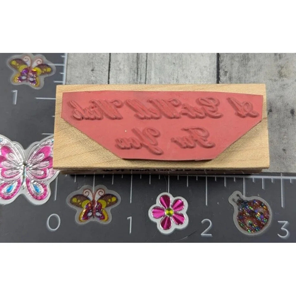 Stamp Ladera A Get Well Wish For You Script Rubber Stamp Wood #F84